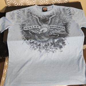 Harley-Davidson Blue Short Sleeve Tee with Vintage Graphic